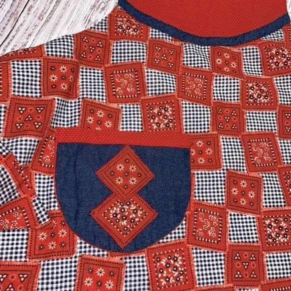 VINTAGE style bandana print apron size small/medium - Picture 5 of 9